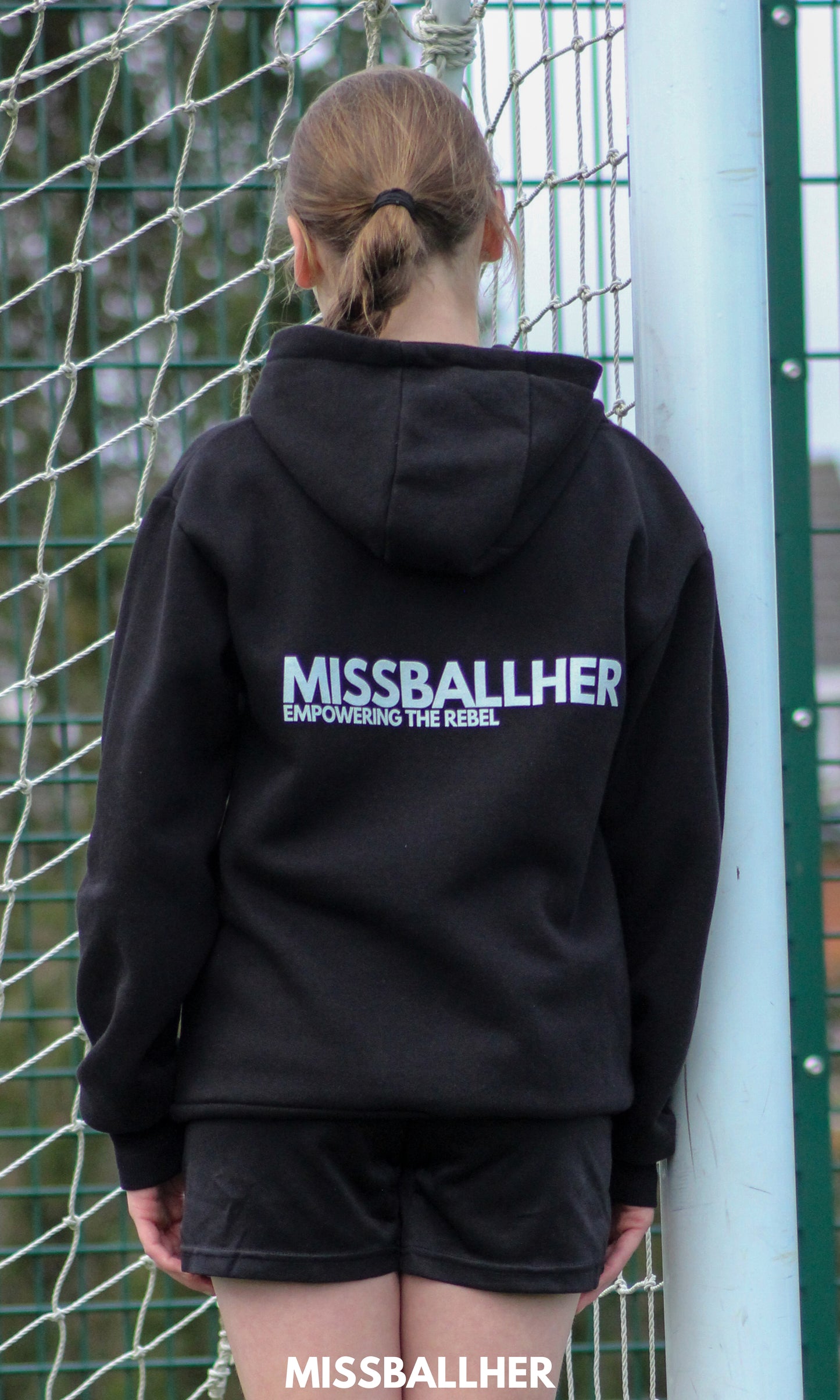 Women's Oversized Hoodie 'MISSBALLHER' BLACK