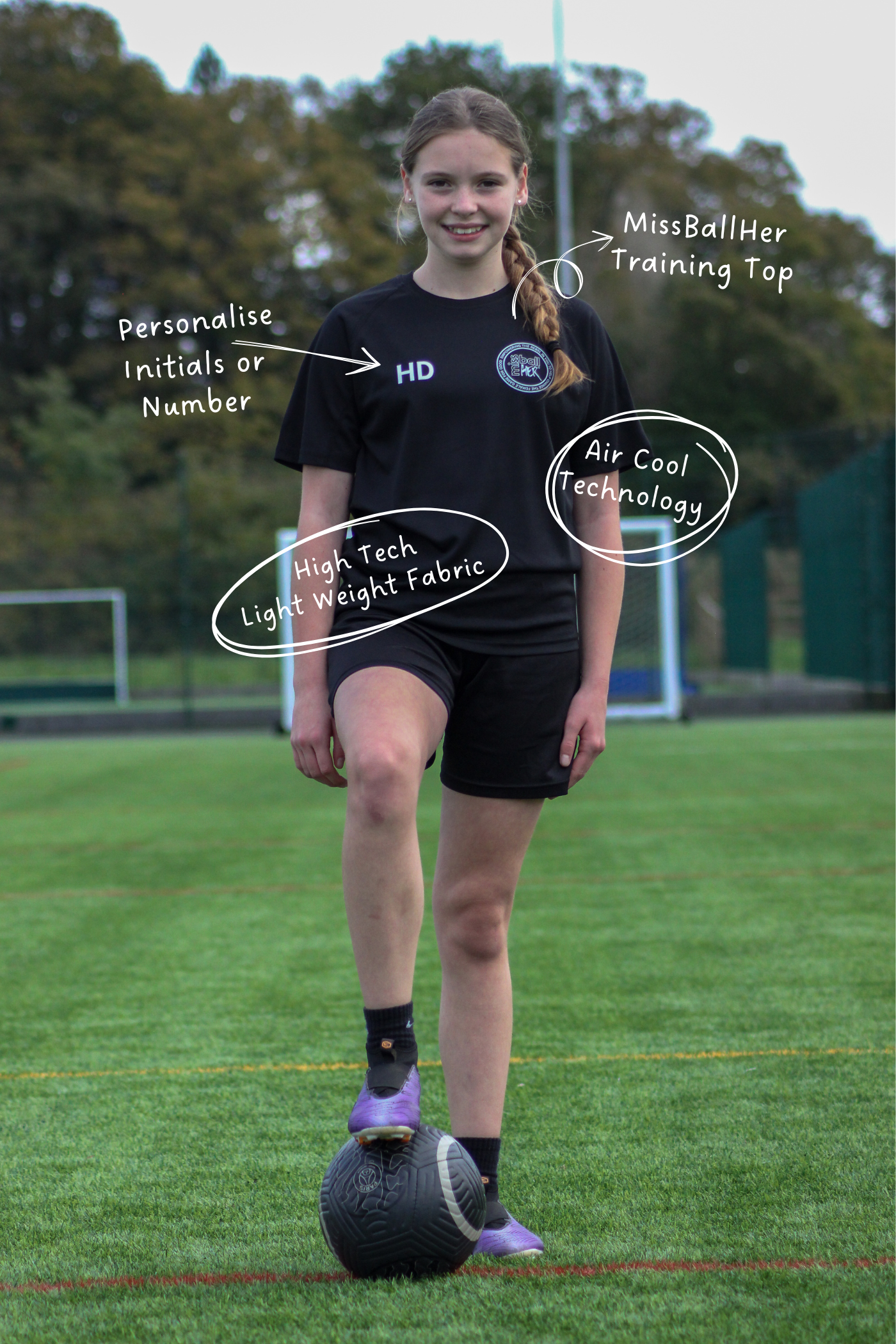 Women's 'RELAXED' Training Top 'MISSBALLHER' BLACK