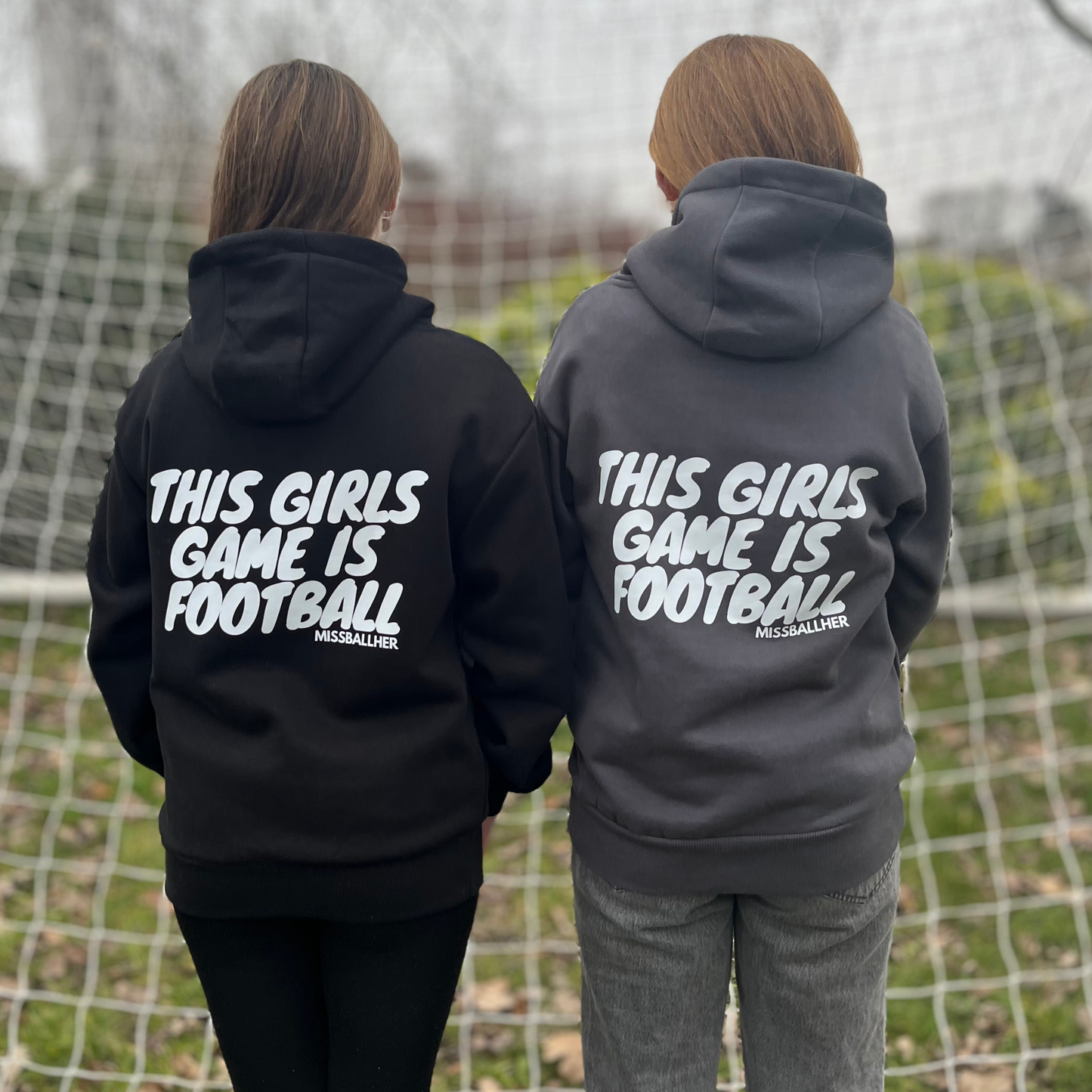 Women's Oversized Hoodie 'This Girls Game Is Football' BLACK