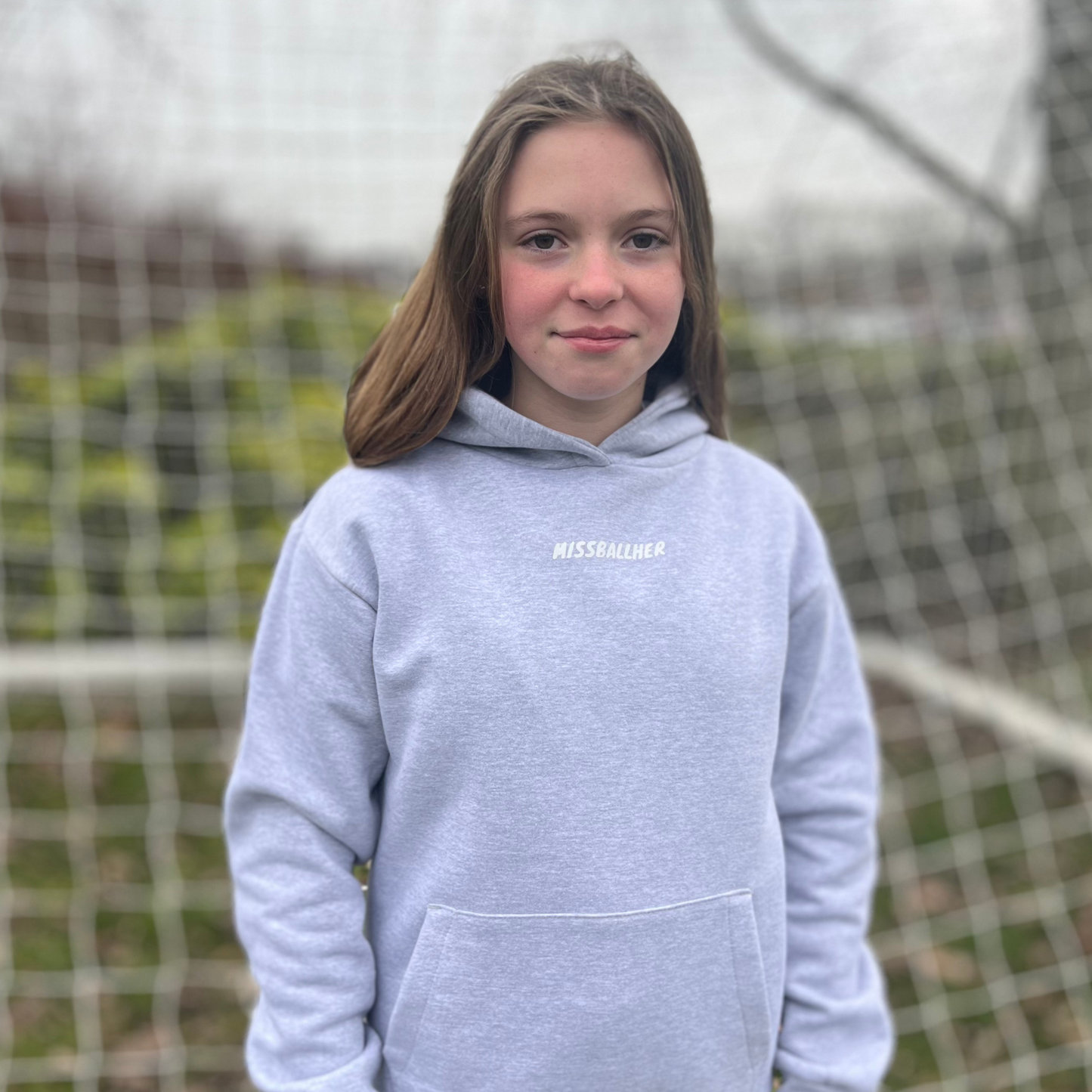Women's Oversized Hoodie 'This Girls Game Is Football' GREY