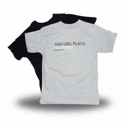 Women's Relaxed T-Shirt 'This Girl Plays Football' GREY