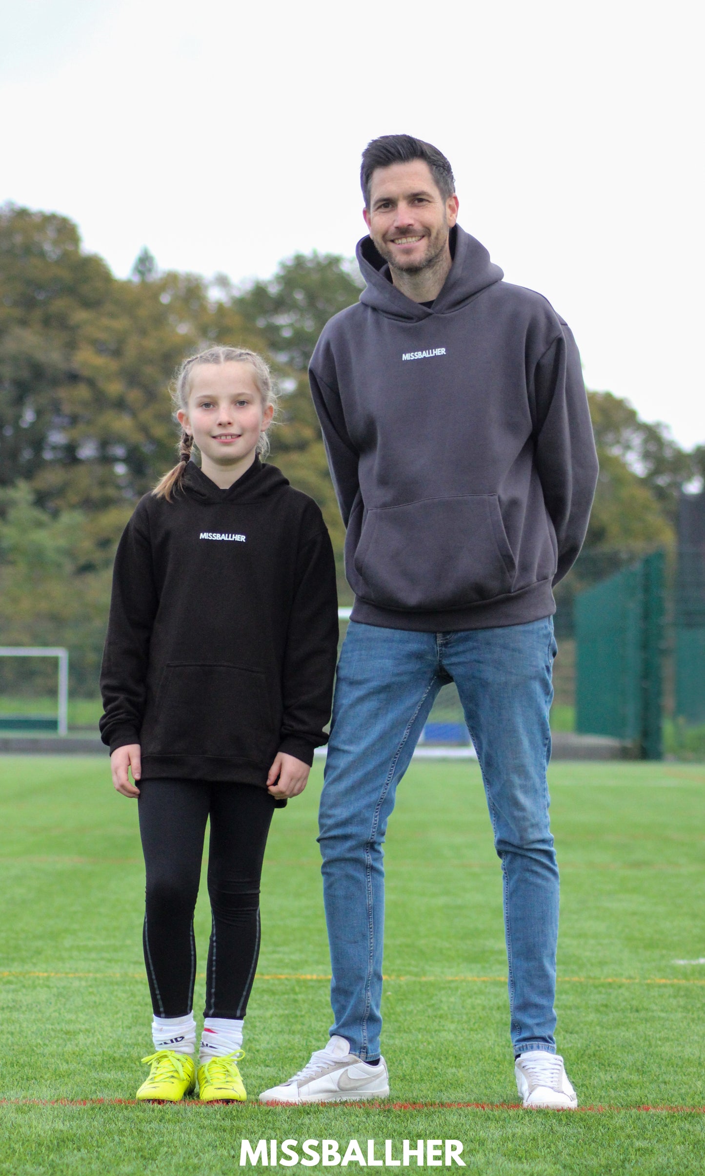 Men's Oversized Hoodie 'My Daughter Kicks Balls' CHARCOAL