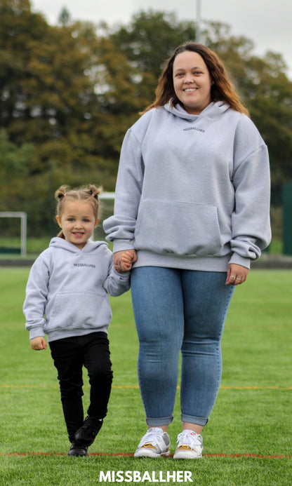 Women's Oversized Hoodie 'My Daughter Kicks Balls' CHARCOAL
