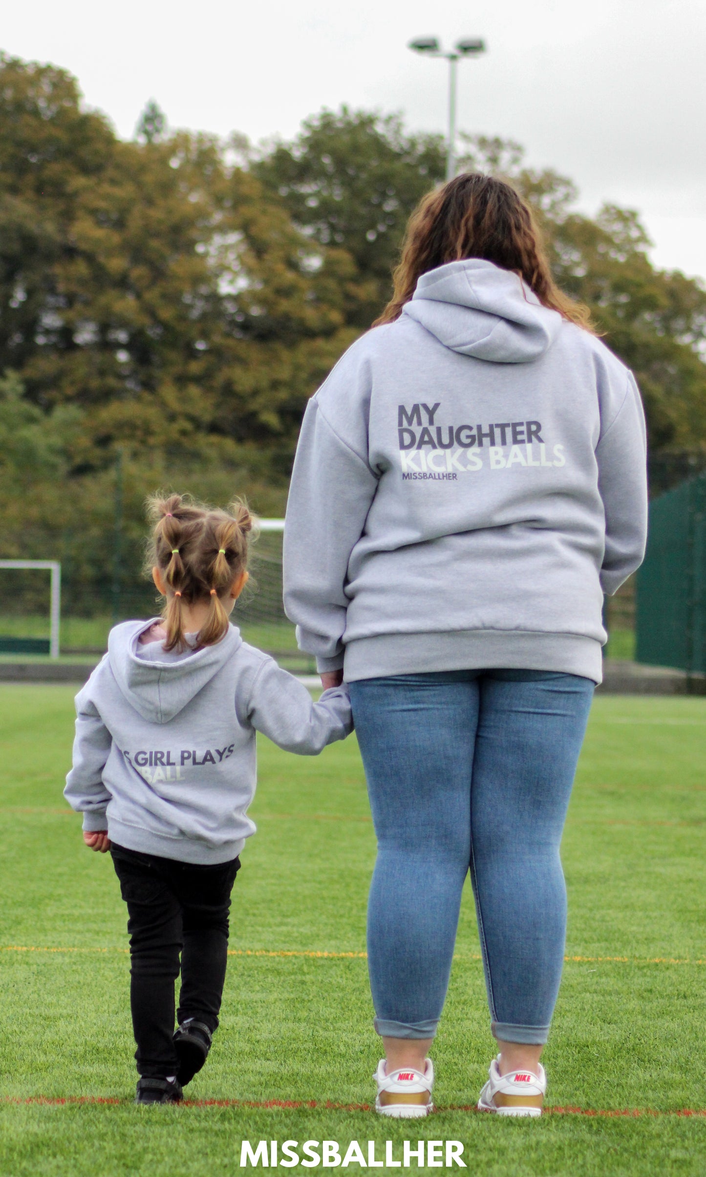Women's Oversized Hoodie 'My Daughter Kicks Balls' CHARCOAL